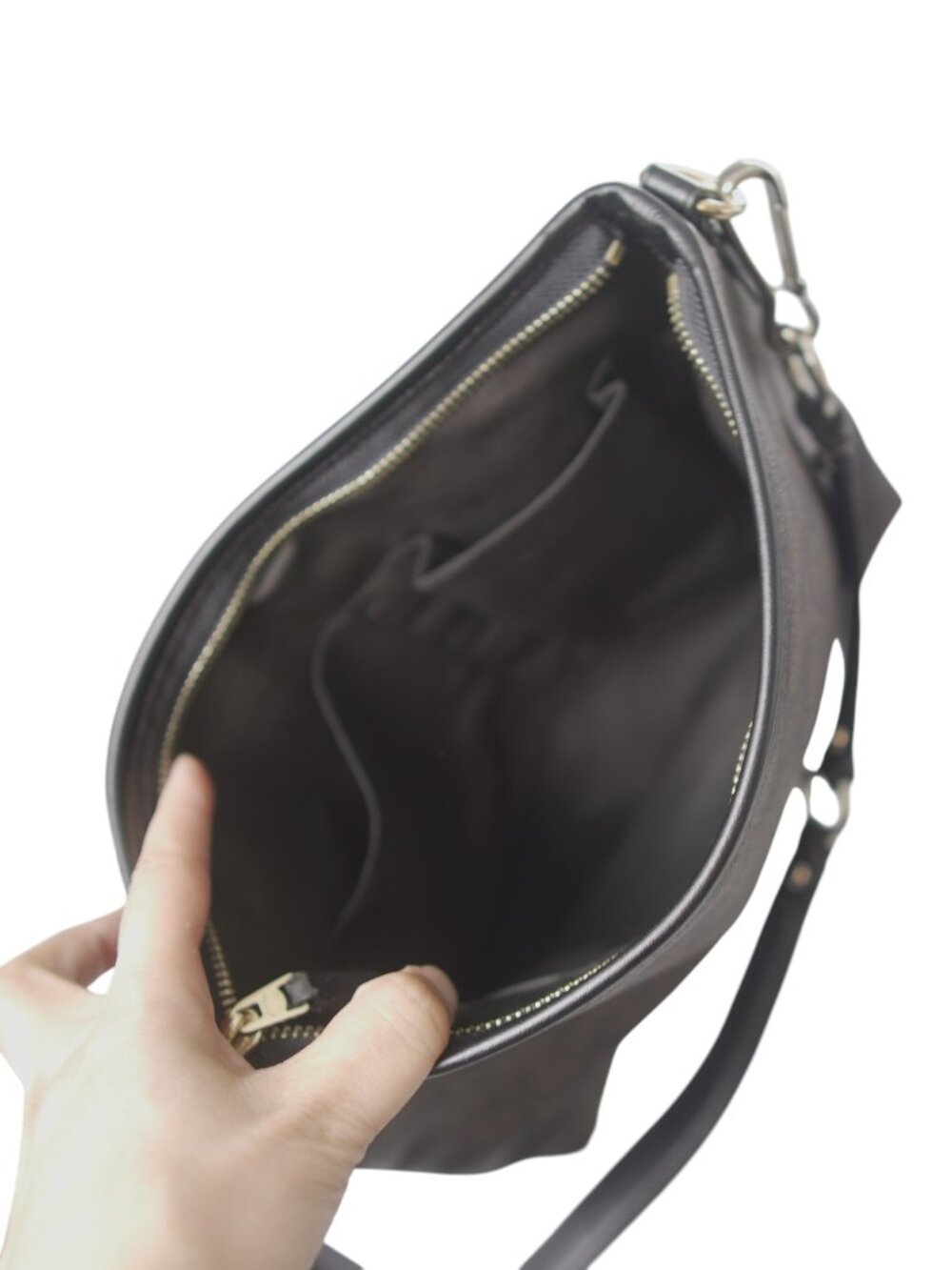 Coach F58297 Signature File Shoulder Bag Messenger Brown Black C Work School EUC - Picture 13 of 15
